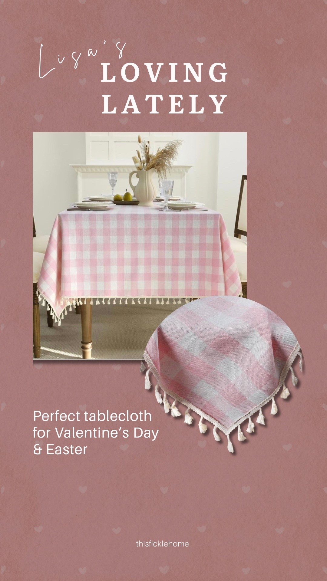 Pink plaid tablecloth perfect for Valentine’s Day and Easter!

Tablecloth I have and love & it washes well!

Amazon finds

#LTKValentine #LTKHome
