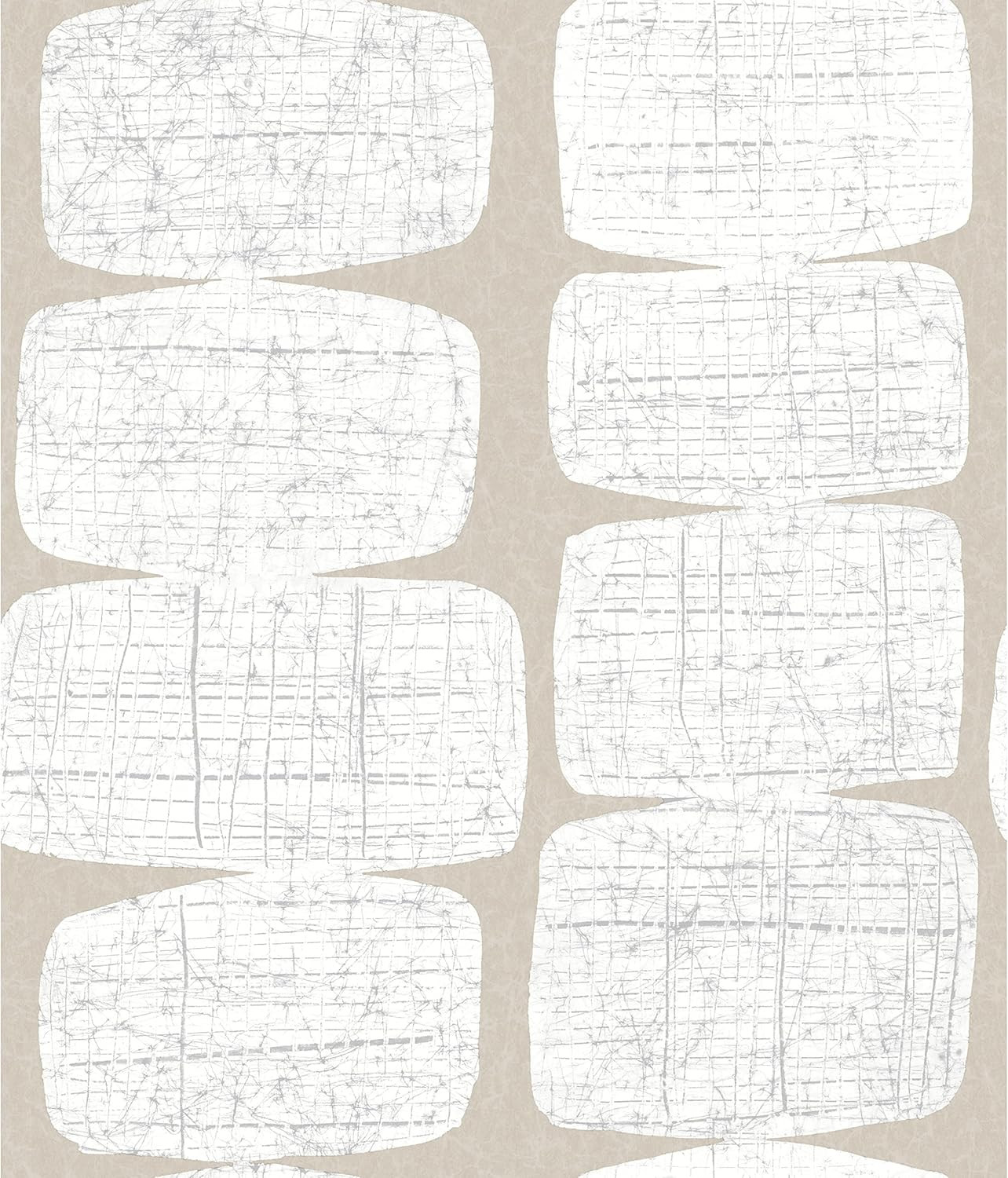 RoomMates RMK12347PL Mid-Century Beads Peel and Stick Wallpaper, Tan, White | Amazon (US)