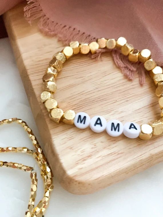Name Bracelets | Chunky Gold Name bracelets | Stacking Bracelets | Mama Bracelets | Initial Brace... | Etsy (US)