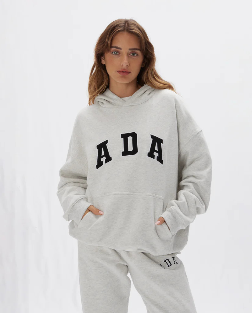 ADA Oversized Hoodie - Light Grey Melange | Adanola UK