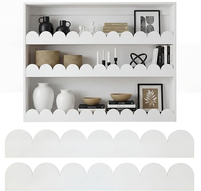 AceOrbit 8 Pack Scalloped Decorative Wood Trim Scalloped Wood Trim Molding Decorative for Home Cl... | Amazon (US)