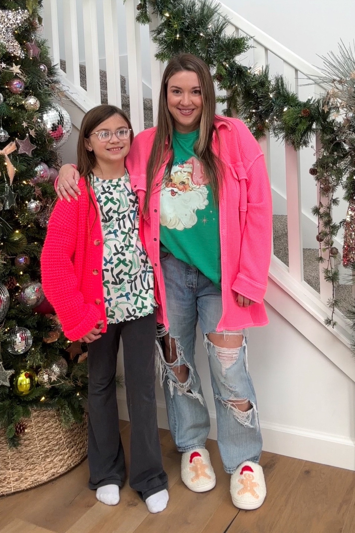 Kids holiday shirts. Kids cardigan. Neon coral. Neon pink. Neon pink cardigan. Vintage Santa shirt. Santa shirt. Gingerbread slippers  

#LTKkids #LTKSeasonal #LTKHoliday