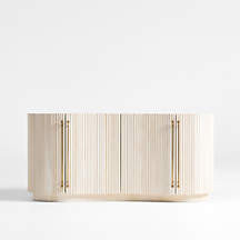 Coastline 72" Oak Wood Fluted Credenza by Brigette Romanek + Reviews | Crate & Barrel | Crate & Barrel