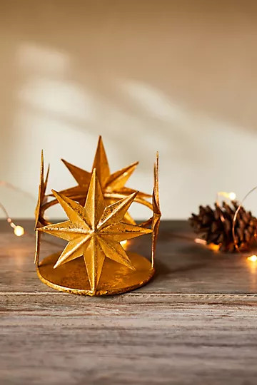 Starry Embossed Iron Votive | Anthropologie (US)