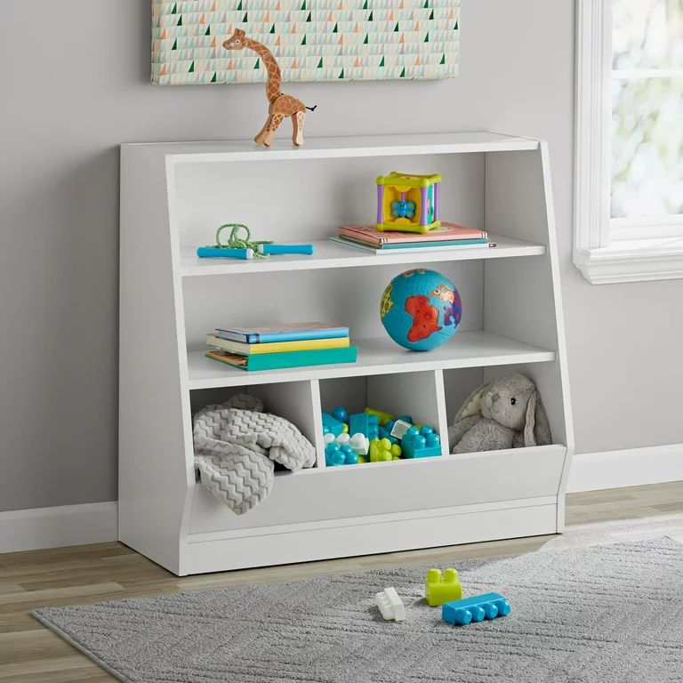 Your Zone Kids Bin Storage and Bookcase, White - Walmart.com | Walmart (US)
