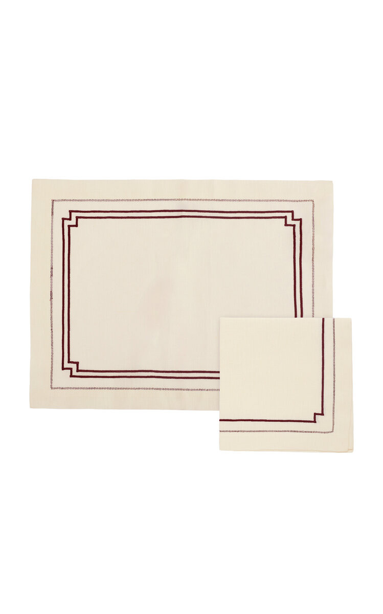 x Loretta Caponi Frames A-Jour Placemat And Napkin Set | Moda Operandi (Global)