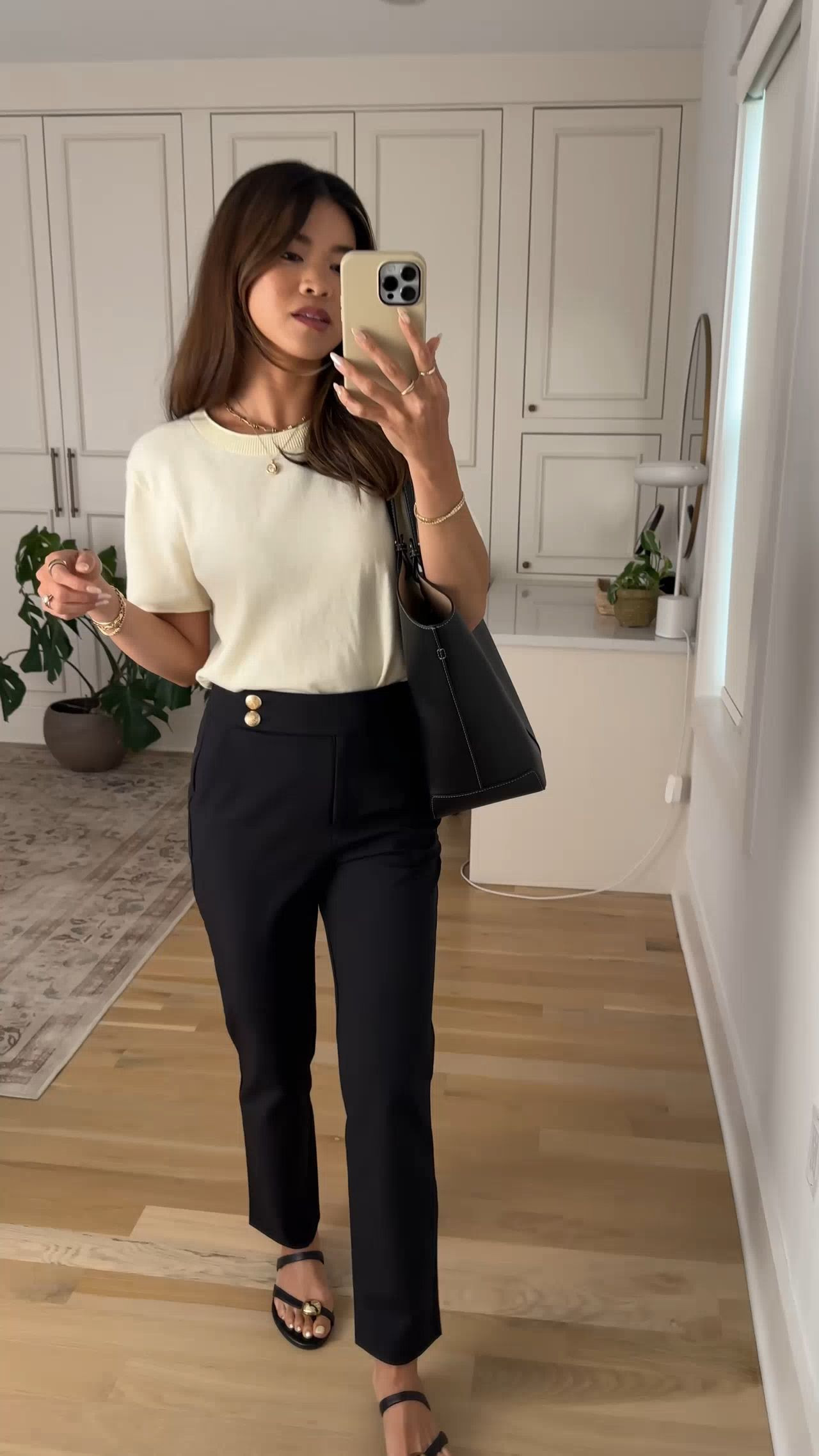 It's all about the details on this @Quince tailored pant. The gold buttons are so cute, and look amazing with my @Madewell sandals!

Sizing info: 
Quince Scuba Slim Ankle Pants - Size 0 in True Black 
Quince Lightweight Cotton Cashmere Relaxed Sweater Tee - Size XS in Pale Custard Yellow 

petite fashion, get dressed with me, outfit inspiration, ootd, nashville outfit, Nashville influencer, petite style, vacation style, casual outfits, mom style, petite pants, spring outfits, spring outfit info, spring pants, spring outfit idea, spring top, summer pants, quince pants, work pants, spring tee, spring shoes, petite trousers, summer sandals, quince sweater tee, summer top, work outfit, summer work outfit 

 

#LTKmomlife #LTKSeasonal #LTKPetite