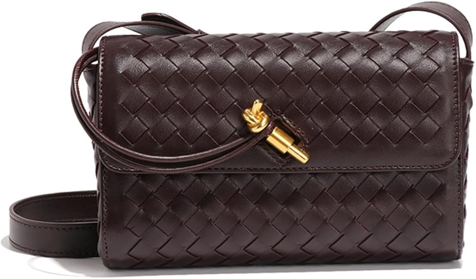 Woven Handbag for Women Vegan Leather Handmade Tote Bag Adjustable Shoulder Strap Shoulder Handba... | Amazon (US)