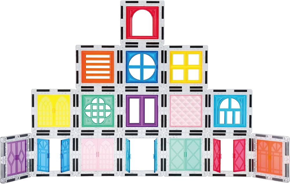 PicassoTiles Magnetic Tiles 40pcs Kids Toys Classroom Sensory Toy for Toddlers Clip-in Window and... | Amazon (US)