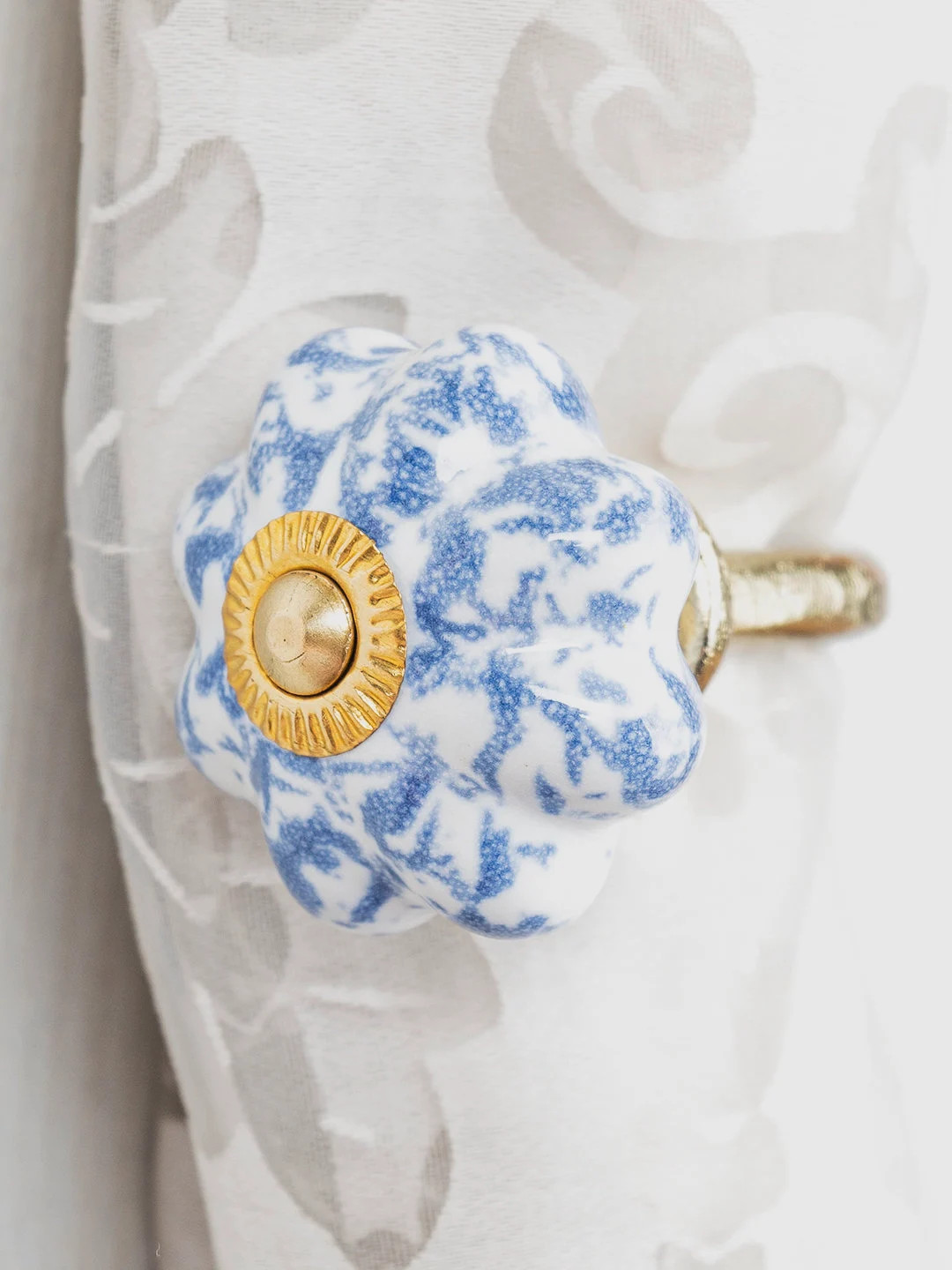 Handmade Decorative Light Blue and White Color Ceramic Curtain Tie Back Hook Antique Hook (sold i... | Etsy (US)