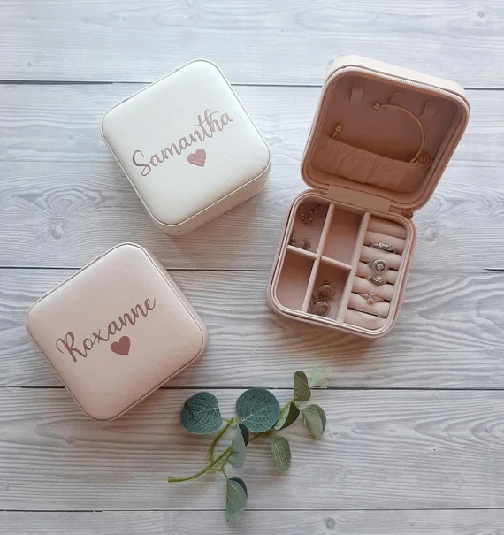 Personalised Travel Jewellery Box with Names, Bride / Bridesmaid Proposal Gift, Jewellery Organis... | Etsy (US)