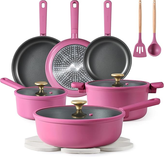 CAROTE Non Stick Pots and Pans Set, Cookware Sets Nonstick, Kitchen Cooking Set with Stay-Cool Ha... | Amazon (US)