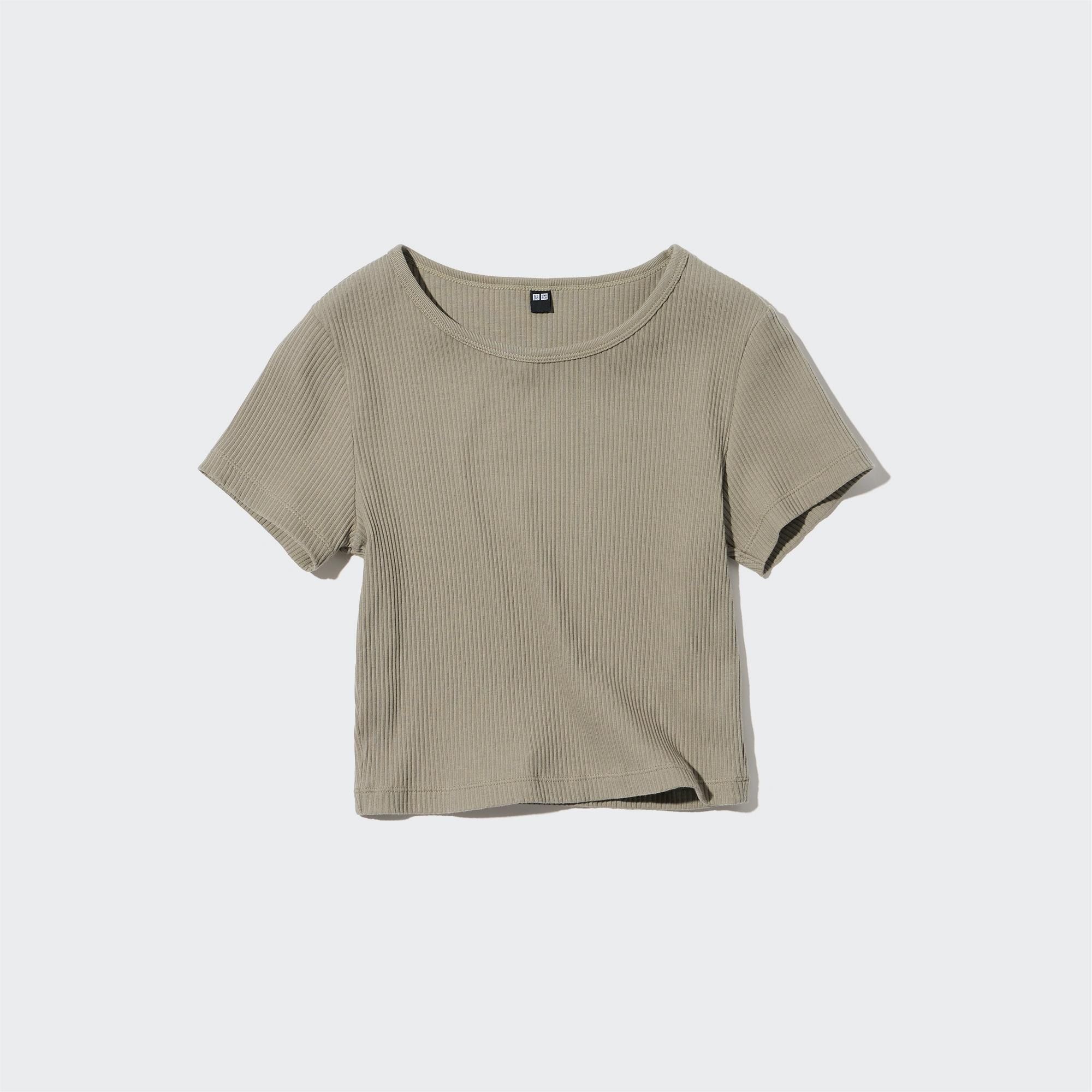 Ribbed Cropped Short Sleeve T-Shirt (Women) | UNIQLO US | UNIQLO (US)
