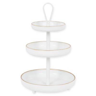 Kate and Laurel Worley 3-Tier Metal Tray in White | Bed Bath & Beyond