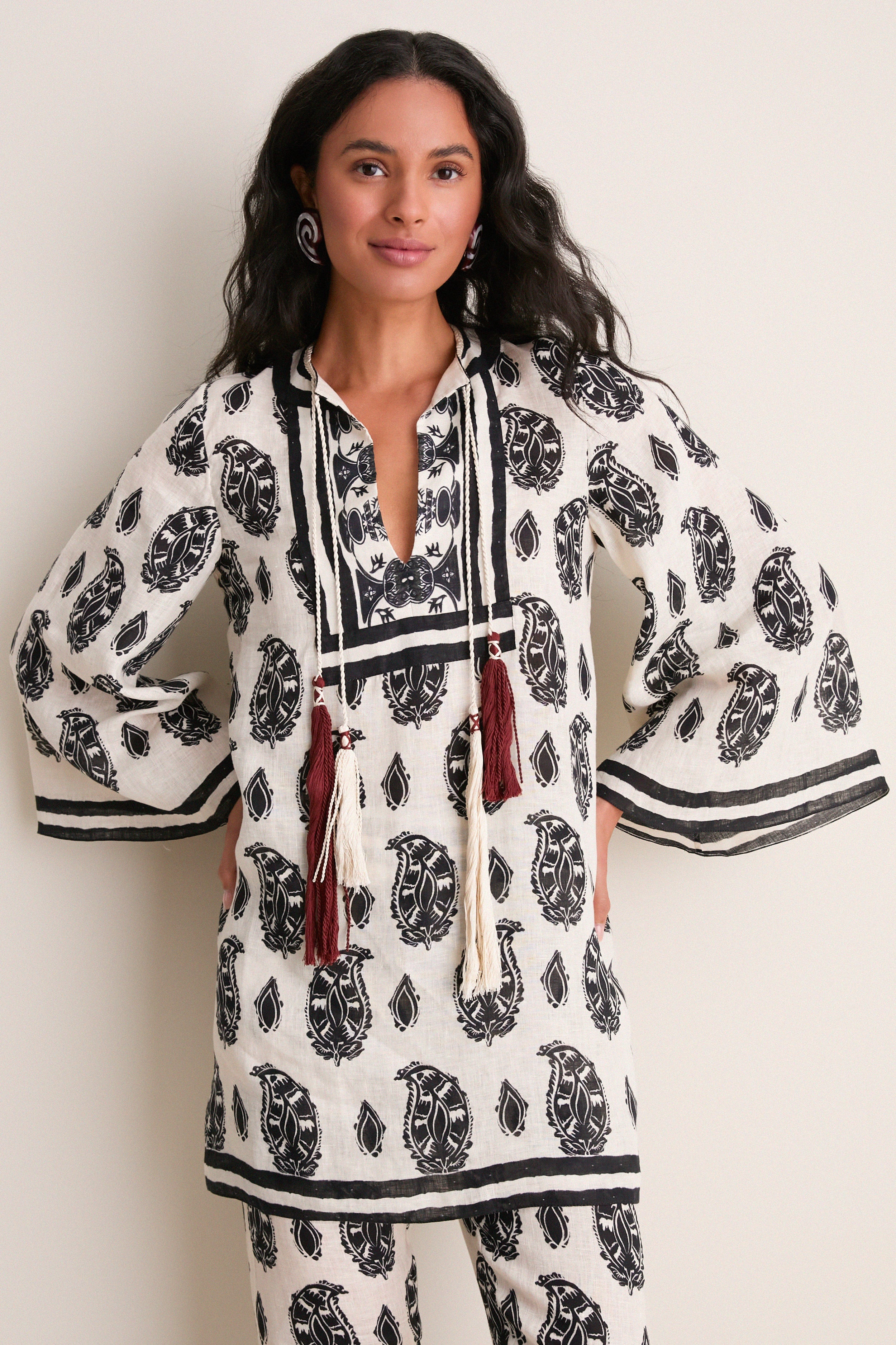 Ecru and Black Caretaker of the Jungle Tunic Dress | Tuckernuck (US)