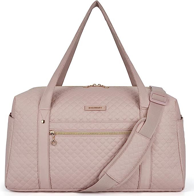 Travel Duffle bag, BAGSMART Weekender Overnight Bag for Women Large carry on bag With Shoe Bag,Lapto | Amazon (US)