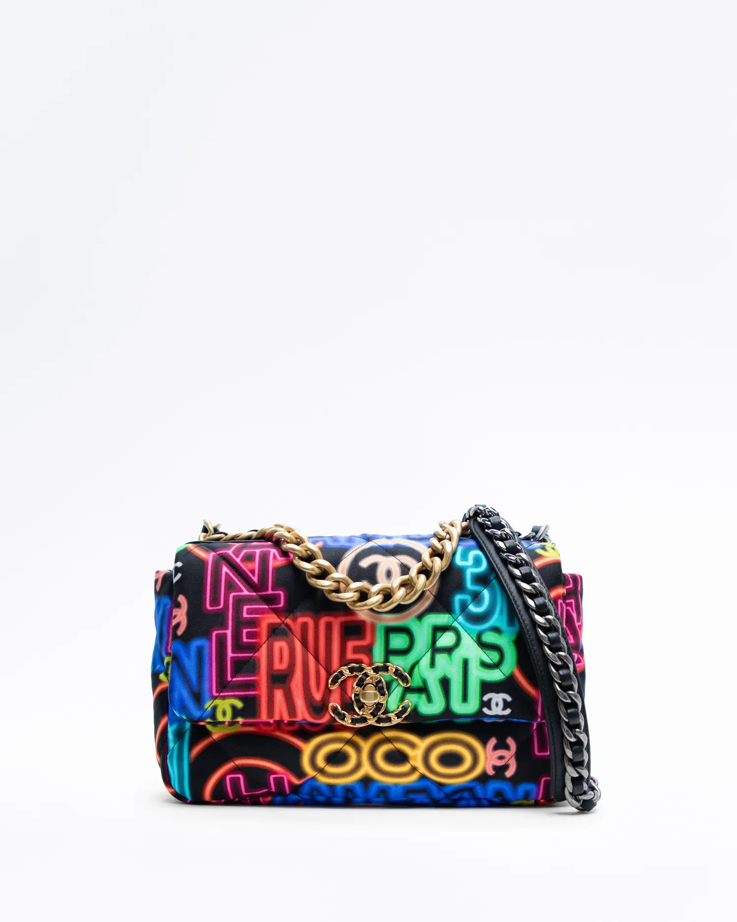 Graffiti Fabric Chanel 19 Flap Bag | Vivrelle