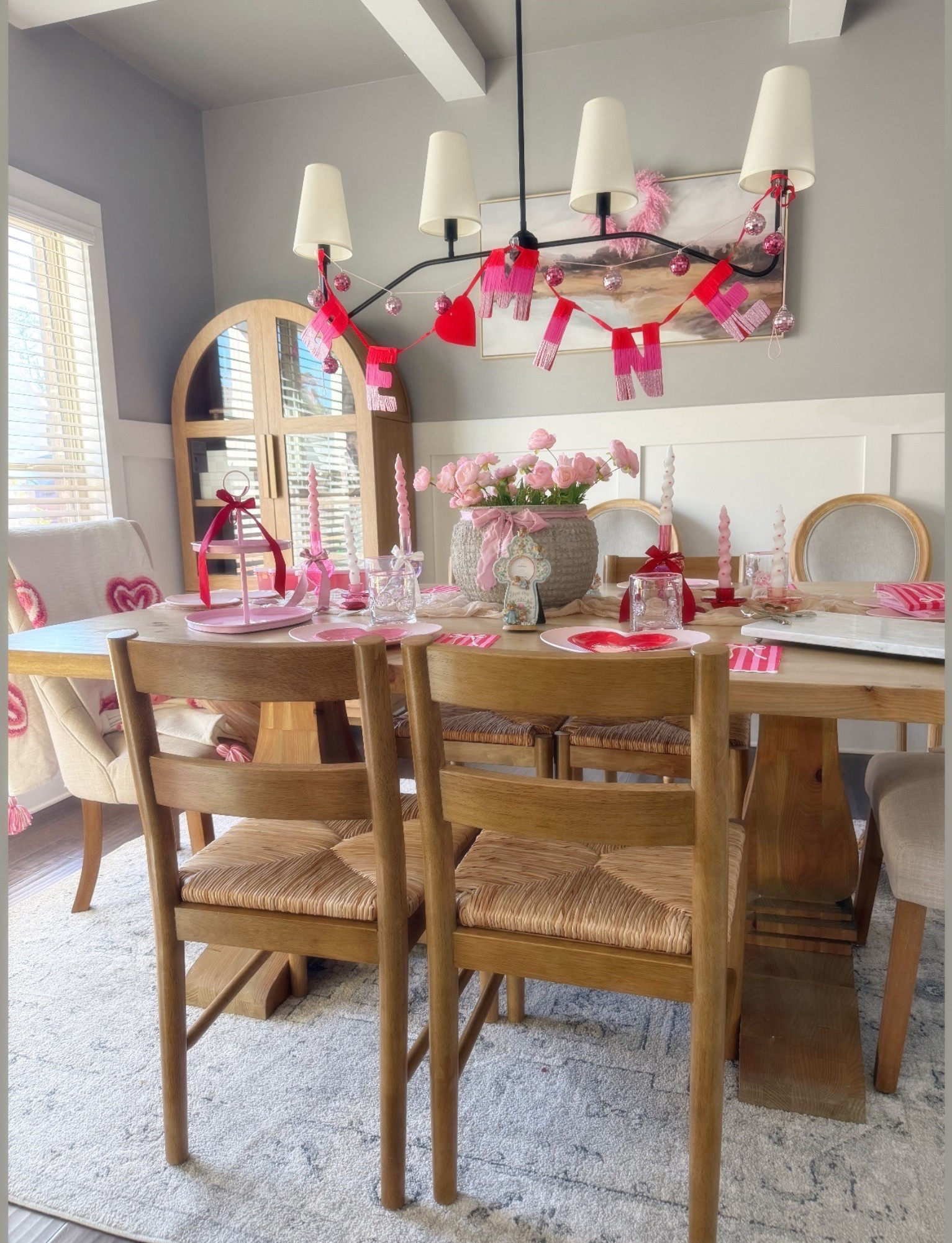 Love my dining table view so much 🩷￼🎀😍

#LTKdayinmylife #LTKSeasonal #LTKValentine