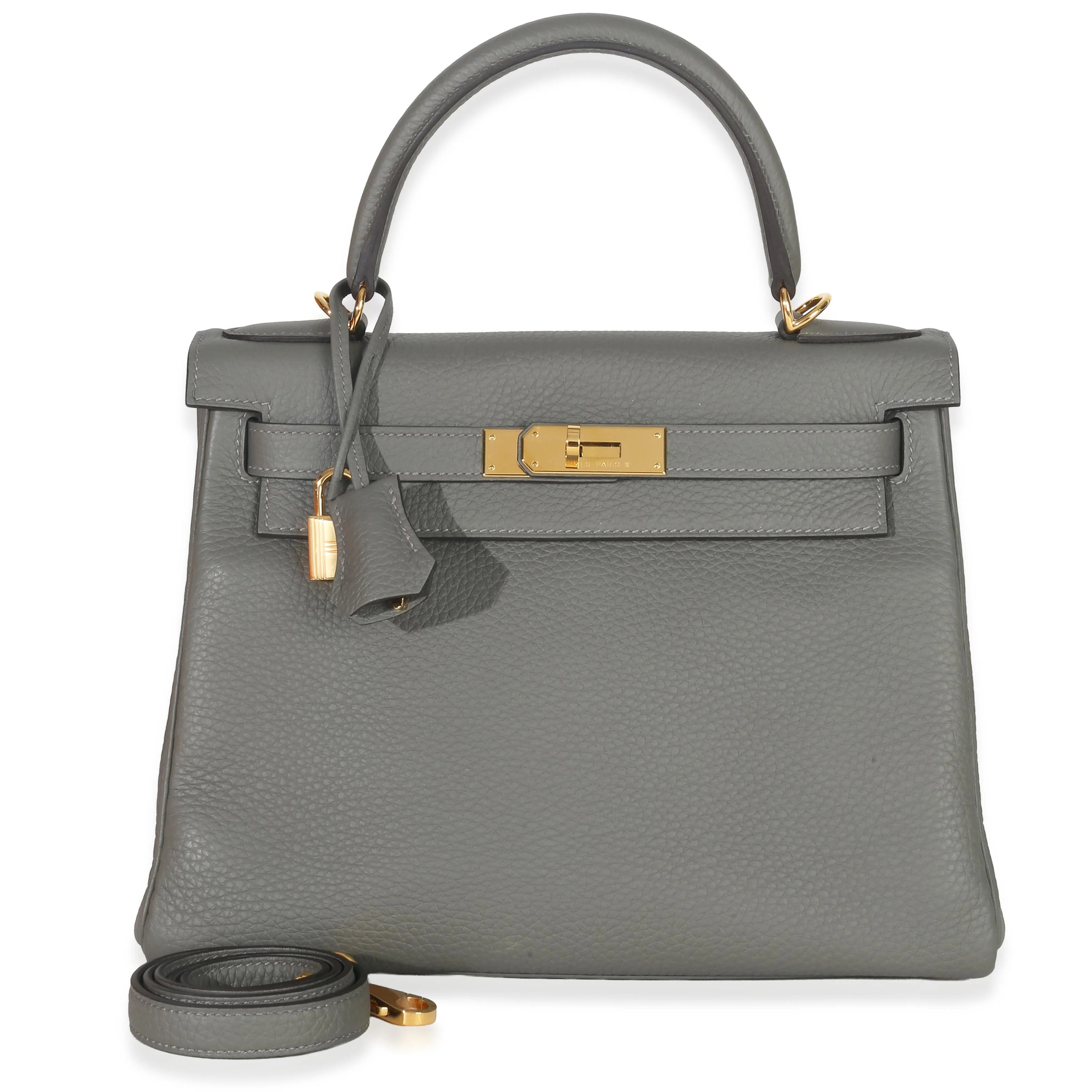 Hermès Kelly 28 Gris Meyer Clemence GHW | Italist.com US