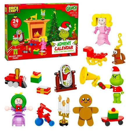 Brickcraft Grinch Advent Calendar (277- Plastic Piece Set), Holiday Building Kit Featuring Grinch and Max, Christmas Countdown Gift for Kids Ages 8+ | Walmart (US)