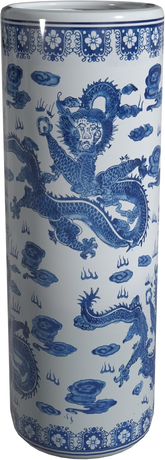 Red Lantern 24" Dragon Blue & White Porcelain Umbrella Stand for Indoor/Outdoor Use in Garden Ent... | Amazon (US)