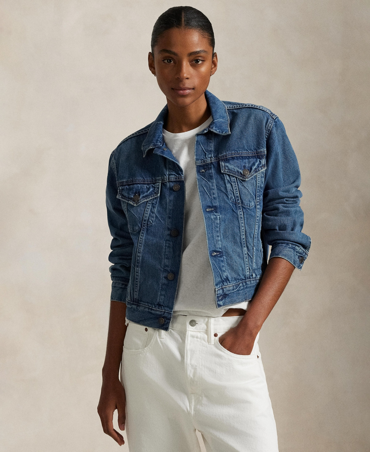 Polo Ralph Lauren Women's Denim Trucker Jacket - Meuse Wash | Macy's