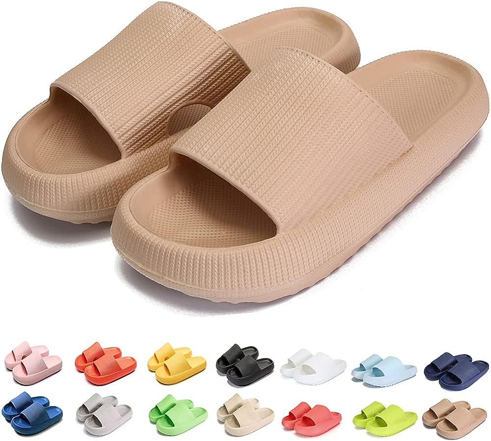 Pillow Slides Slippers Massage Shower Super Soft Thick Soled Unisex Household Sandals Floor Non-S... | Amazon (US)