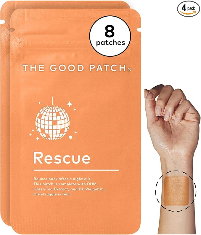 The Good Patch Rescue After Party Patch, Natural Patch with DHM, Vitamin B1, Green Tea, Plant Pow... | Amazon (US)