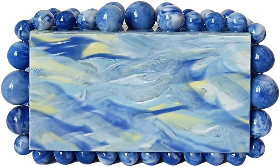 CUXVA Acrylic Evening Clutch Bag for Women Glitter Marble Purse Handbag for Wedding Cocktail Part... | Amazon (US)