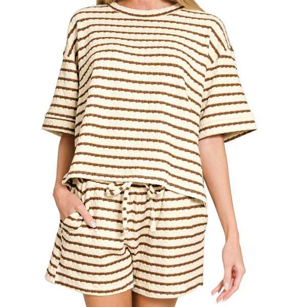 Striped Short Sleeve Tee & Shorts Set | Southern Roots Clothing Co.