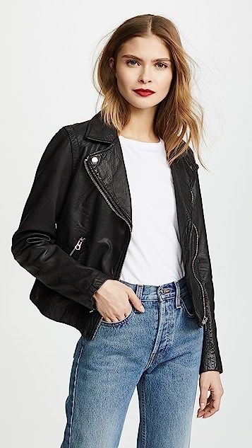 Washed Leather Motorcycle Jacket | Shopbop