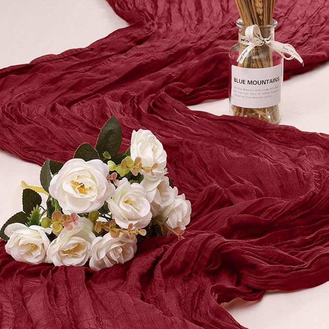 1 Pack Cheesecloth Table Runner 10Ft Christmas Gauze Boho Table Runners for Wedding Decor Bridal ... | Amazon (US)