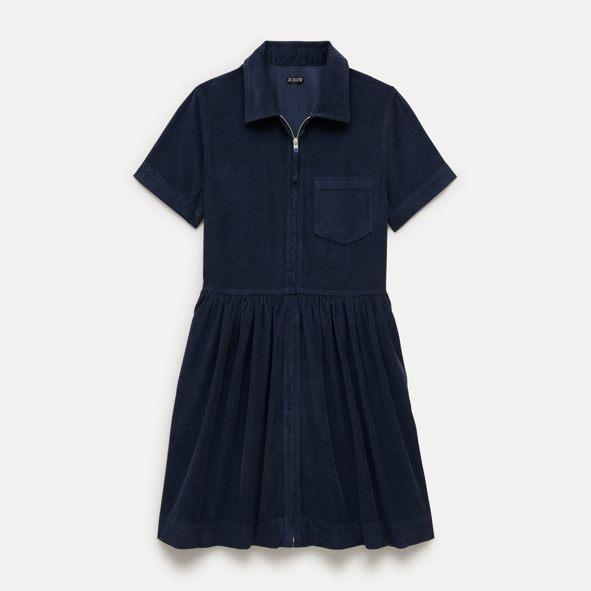 Mini zip-up shirt-dress in lightweight corduroy | J. Crew US