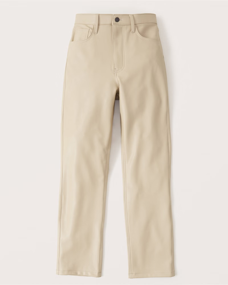 Vegan Leather 90s Straight Pants | Abercrombie & Fitch (US)