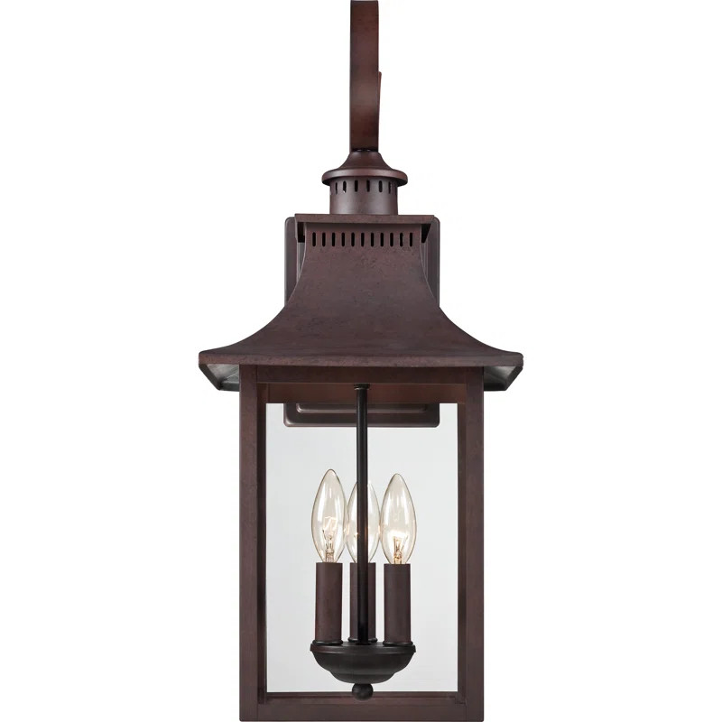 Fullmer 3 - Bulb 23.5" H Beveled Glass Outdoor Wall Lantern | Wayfair Professional