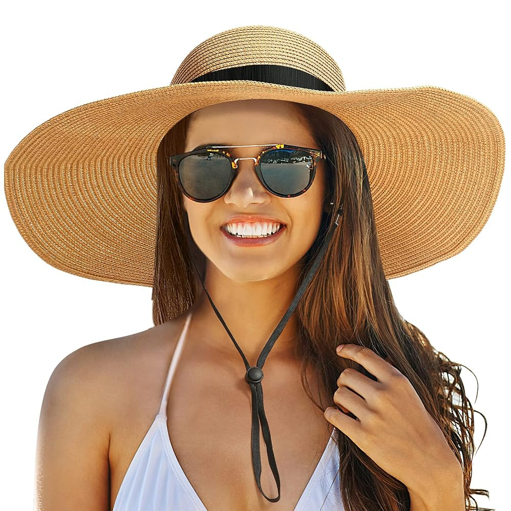 Beach Hats for Women, Foldable Sun Hat Womens UV Protection, Boho Wide Brim Hats for Women, Flopp... | Amazon (US)