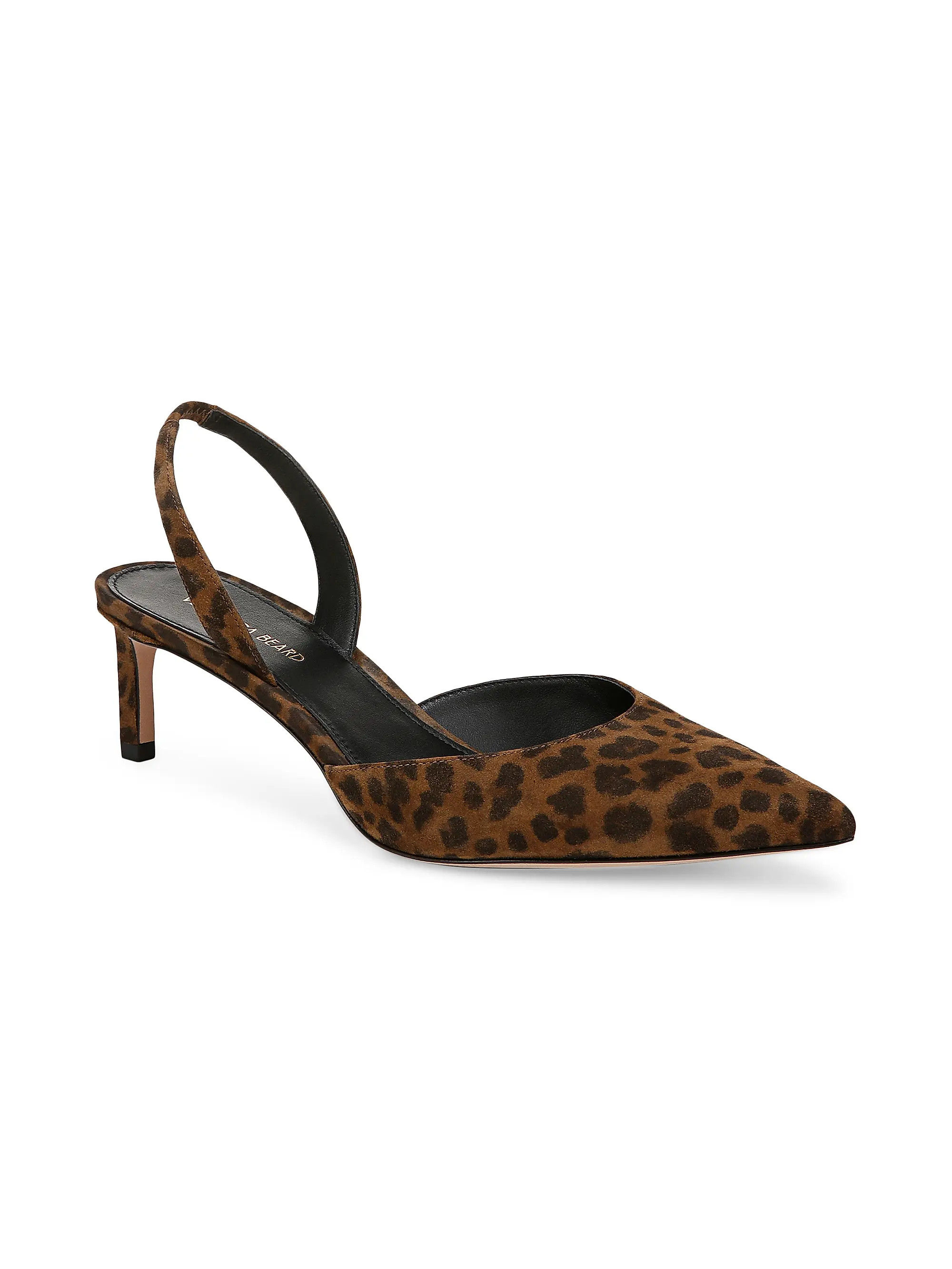 Caroline Leopard-Print Suede Slingback Pumps | Saks Fifth Avenue