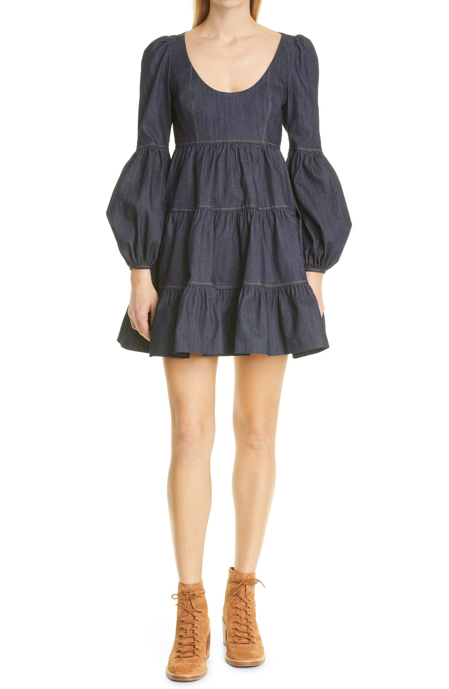Rose Long Sleeve Stretch Denim Dress | Nordstrom