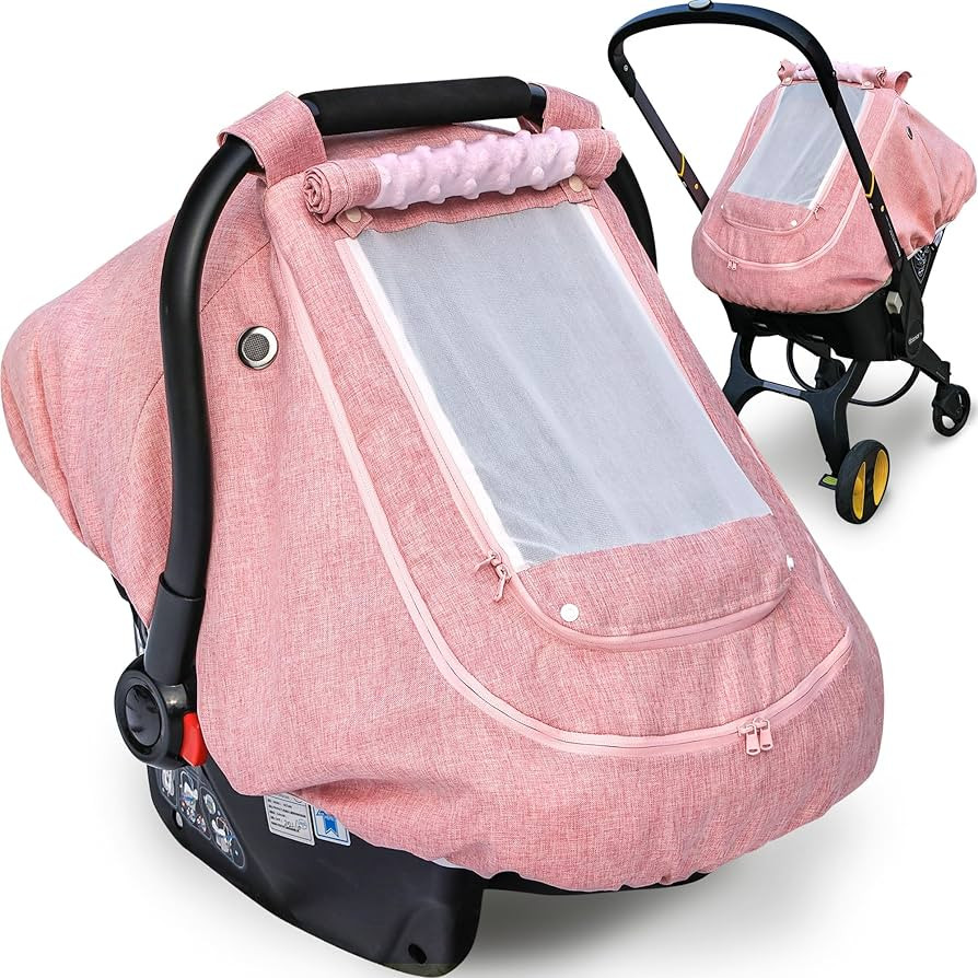 Waterproof Baby Car Seat Cover，YVMVDV Patented Pink Cold Weather Carseat Cover for Babies,Infan... | Amazon (US)