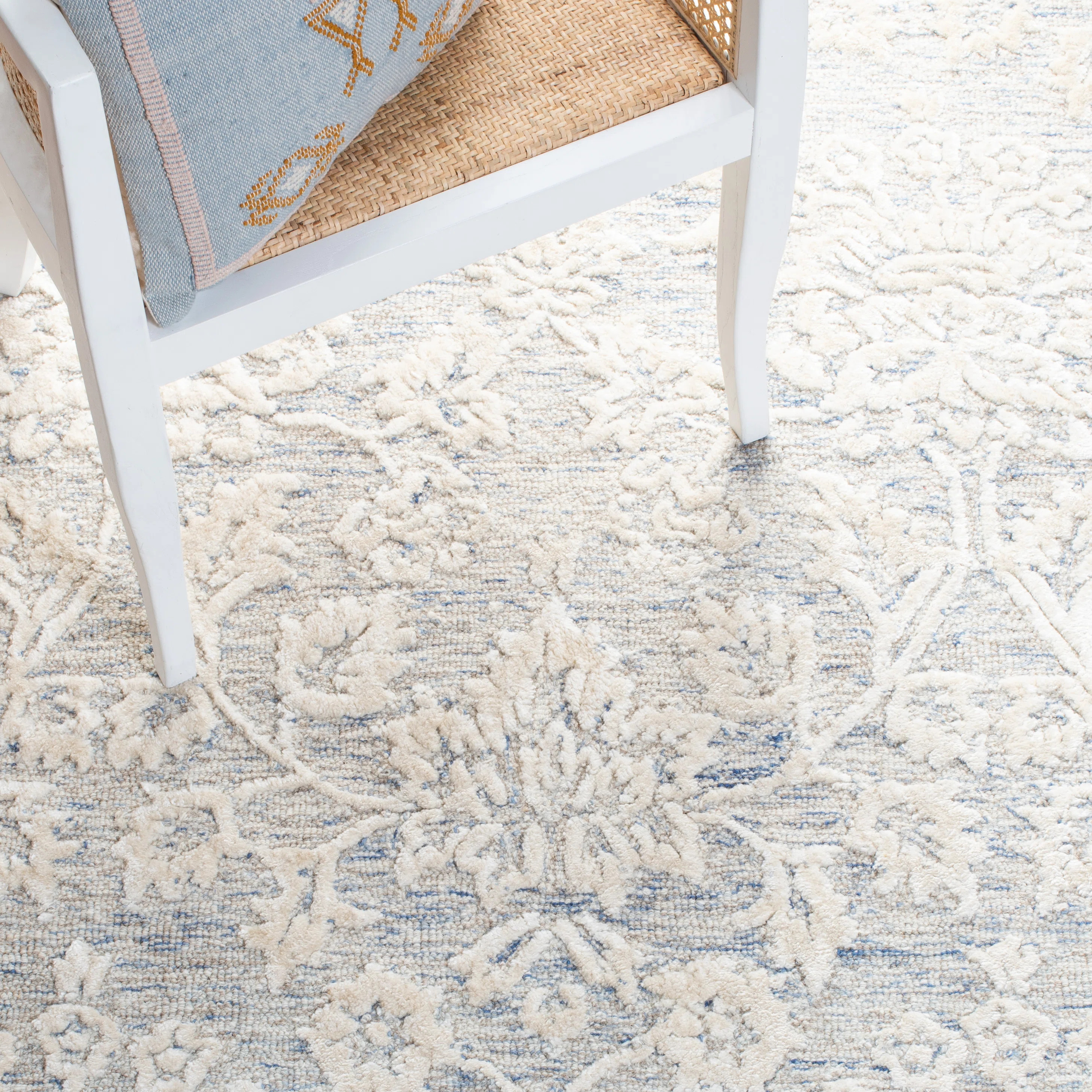Miguel Damask Handmade Tufted Ivory Area Rug | Wayfair North America