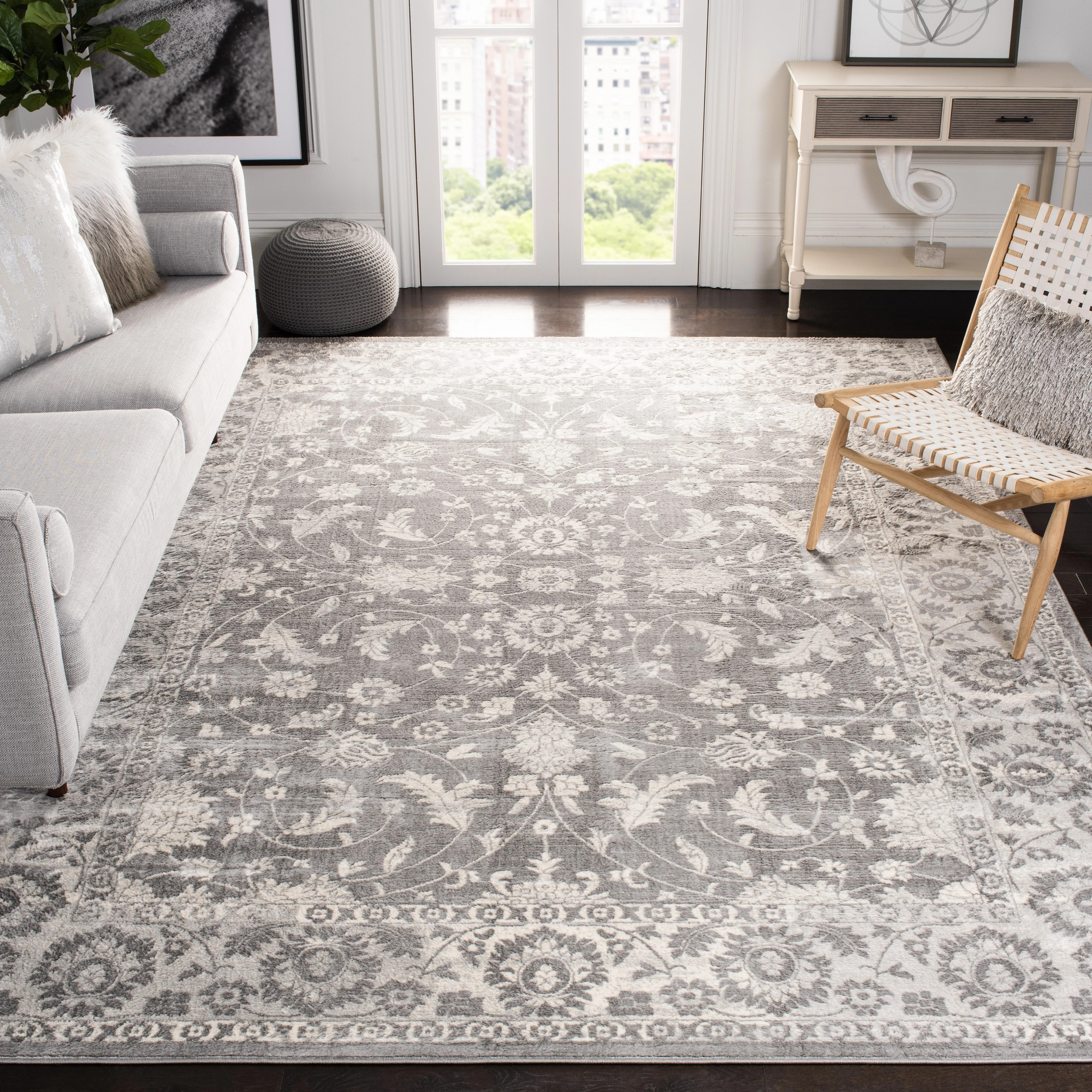 SAFAVIEH Brentwood Darwin Oriental Area Rug, Cream/Gray, 9' x 12' - Walmart.com | Walmart (US)