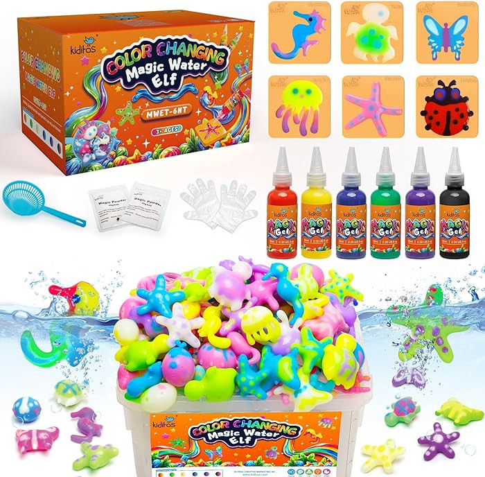 Kiditos Color Changing Magic Water Elf Toy Kit, Magic Aqua Fairy Water Gel Kit with 6 Color Chang... | Amazon (US)