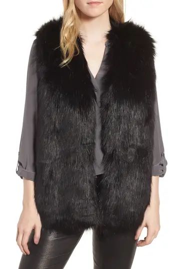 Women's Sole Society Faux Fur Vest, Size One Size - Black | Nordstrom