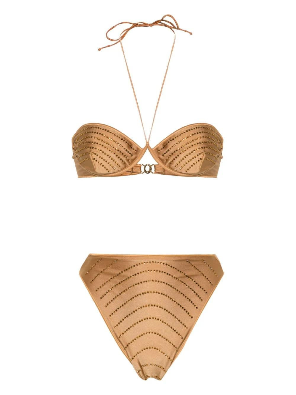 Oseree Sand Stone Gem Balconette Bikini | Italist.com US
