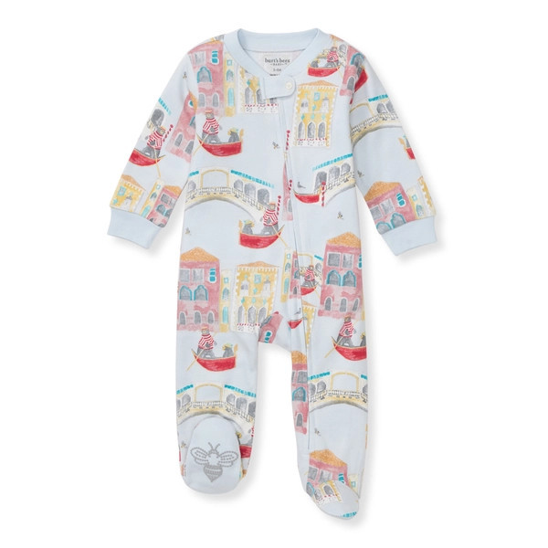 On The Gondola Organic Cotton Pajamas - 0-3 Months | Burts Bees Baby