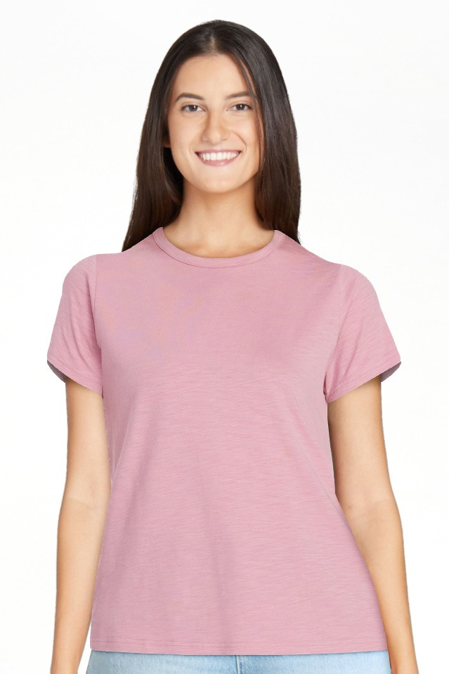 Time and Tru Women's Slub Crewneck Tee with Short Sleeves, Sizes XS-XXXL | Walmart (US)