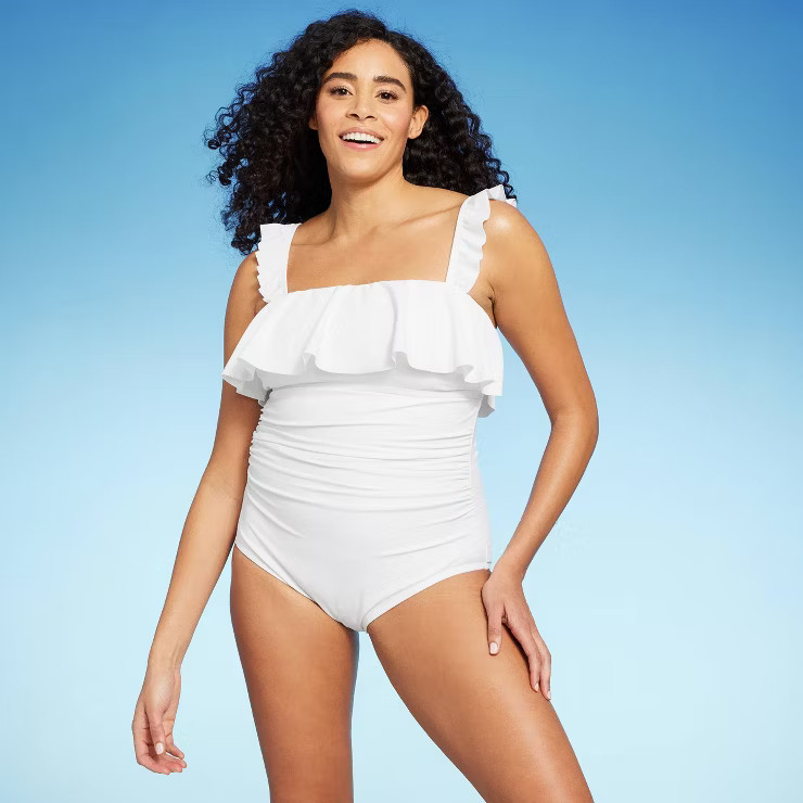 Women's Ruffle Full Coverage One Piece Swimsuit - Kona Sol™ | Target