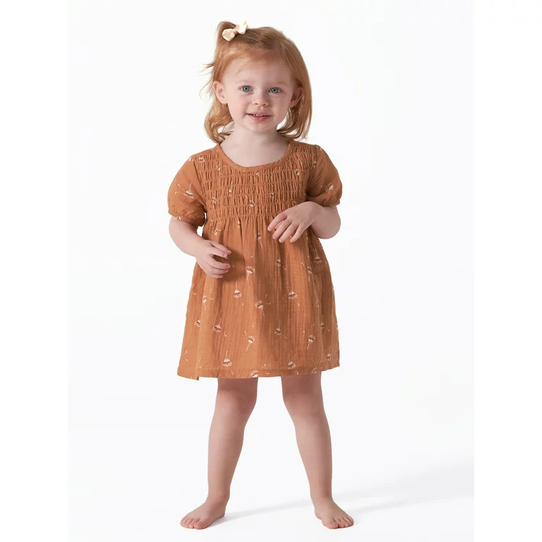 Modern Moments by Gerber Baby Girl Gauze Dress with Diaper Cover, 2-Piece, Sizes 0/3M -24M | Walmart (US)