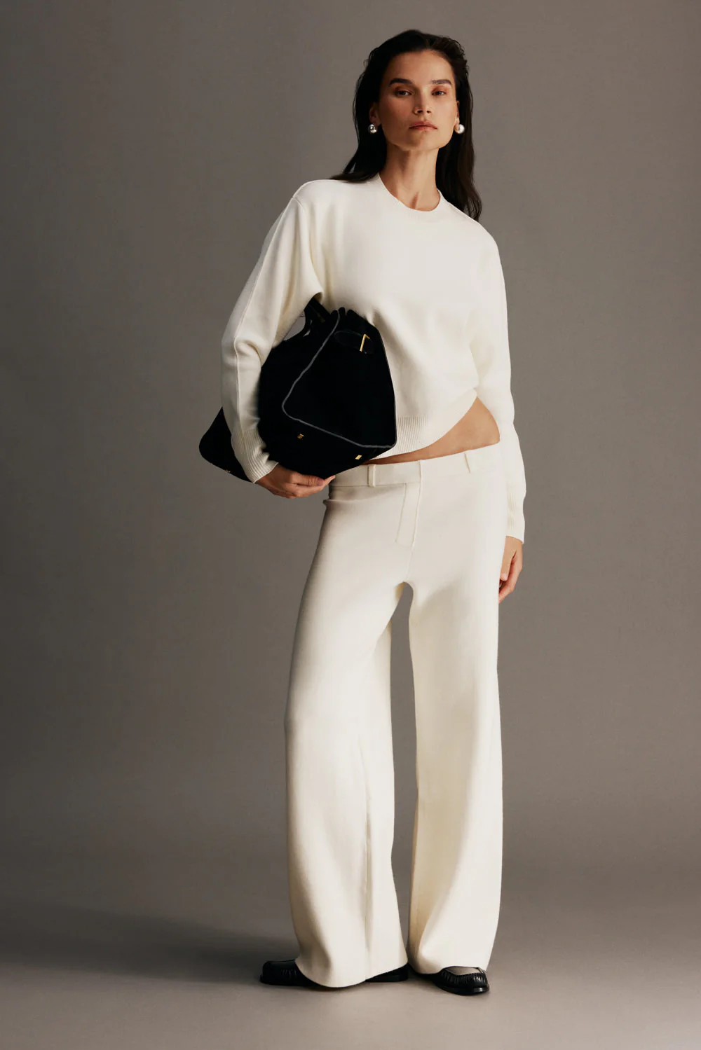 Lauren Knit Trouser - Ivory | MESHKI US