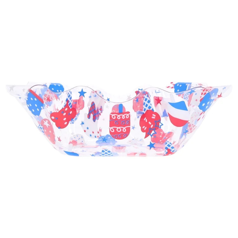 Ice Pops Ruffle Serving Bowl, Red/White/Blue, Patriotic by Way To Celebrate | Walmart (US)